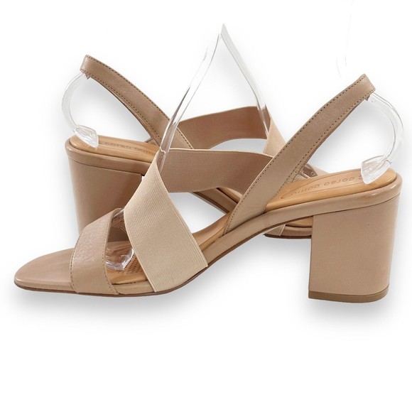 Corso Como Sandals Dress Shoe Size 11 Hally 2 Slingback Tan Nude Leather Neutral - Picture 6 of 11